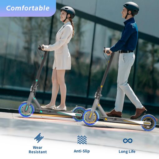 Electric Scooter for Adults, Up to 19 Mph, 19 Miles Range & 264 lbs Load, Aluminum Alloy E-Scooter with 350W Motor, Foldable Escooter with Dual Braking System and App Control (Blue) - Image 2