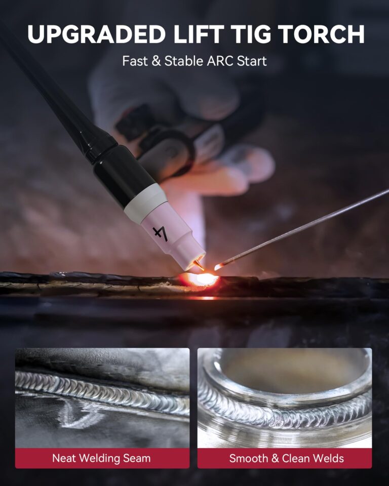 ARCCAPTAIN 200A Stick/Lift TIG Welder with Torch, [Large LED Display] 110V/220V Welding Machine with Synergic Control, IGBT Inverter, Portable MMA Welder Machine with Hot Start, Arc force - Image 5