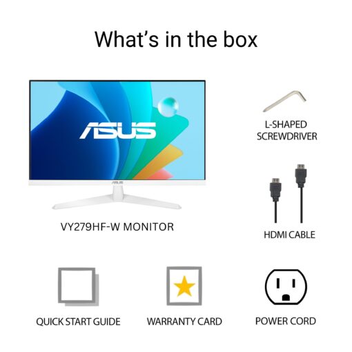 ASUS 27” 1080P Eye Care Monitor (VY279HF-W) - FHD, IPS, 100Hz, 1ms, Adaptive Sync, for Working and Gaming, Eye Care Plus technology, Blue Light Filter, Flicker Free, DisplayWidget Center, 3yr warranty - Image 5