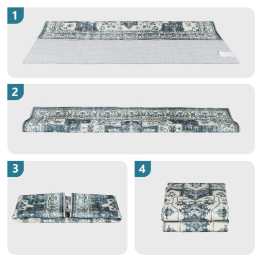 Dripex 9x12 Area Rugs - Stain Resistant Washable Rug Distressed Rugs for Living Room Dining Room Bedroom Anti-Slip Low-Pile and Soft Accent Rug Farmhouse Office Home Decor, Pet & Child Friendly - Image 2