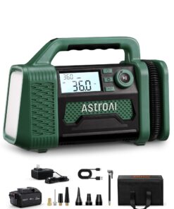 AstroAI TC3 Air Compressor Portable Tire Inflator Offroad Air Compressor for Truck 150PSI with Digital Display Air Pump for Car Heavy Duty for 4x4 Vehicle, RV, SUV, Car Accessories Green