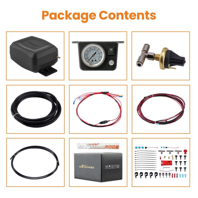 maXpeedingrods On Board Air Compressor System with Low Pressure Sensor Universal Air Spring Compressor Kit for Trucks Vans - Image 2