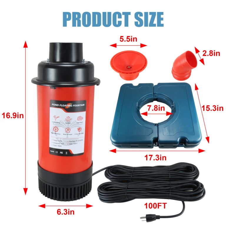 Goldlife Pond Fountain Aerator, F1-4 1HP 750W 110V PowerfuI Floating Pond Fountain Pump With 100 FT Power Cord, Outdoor Pond Aerating Fountains Cascade Pump for Small Large Ponds Lake Pond Jet System - Image 2