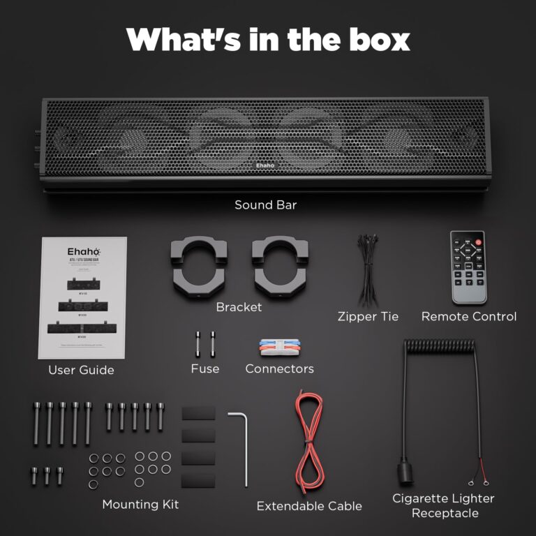 Ehaho 25 Inch UTV Sound Bar, ATV SoundBar Bluetooth with RGB Lighting, IP65 Waterproof Golf Cart Sound Bar, Amplified Powersports SXS SoundBar, UTV Speakers Compatible with Polaris RZR Can-Am - Image 3