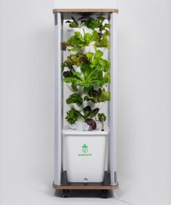 DPROOTS Hydroponic Tower Growing System Kits，30 Pods Vertical Indoor Garden，360° Full-Spectrum Lighs, Automatic Water Circulation System，Suitable for Leafy Greens and Herbs