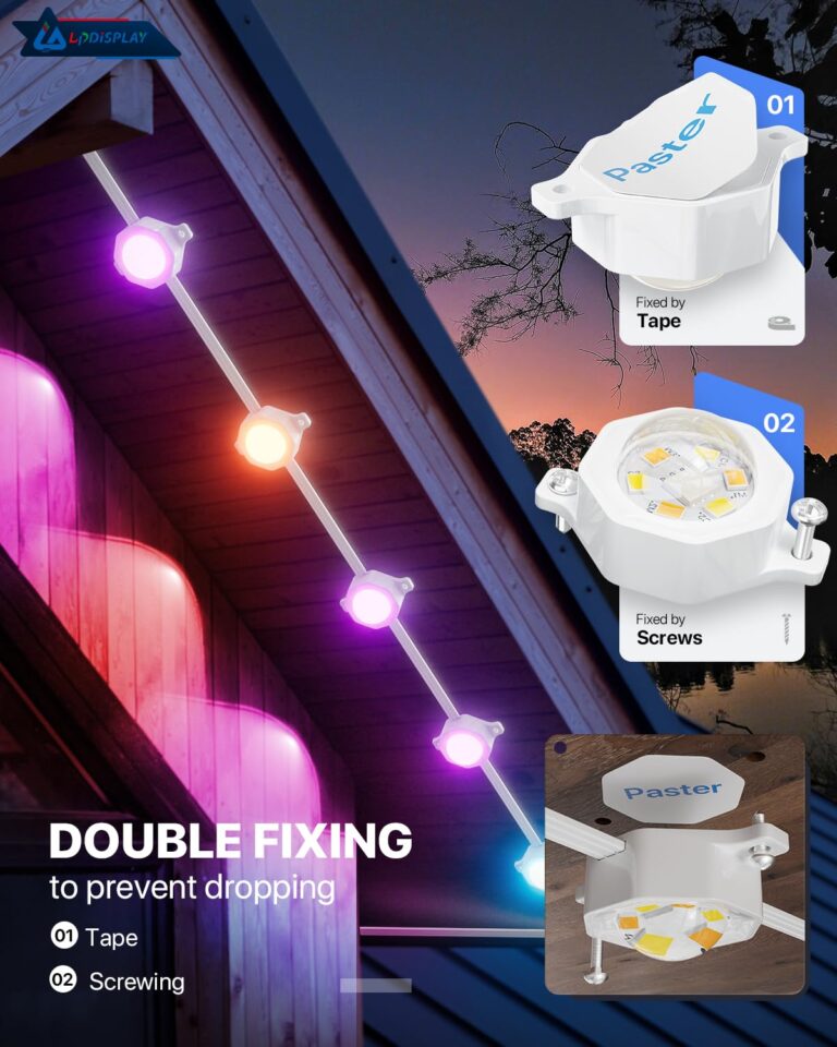 LPDISPLAY Permanent Outdoor Lights Pro 100ft with 80LEDs,RGB Cool Warm Light Smart permanen Outdoor Lights, Outdoor Christmas Lights for Outside House Decor All Year, Halloween, Christmas, Holiday - Image 4