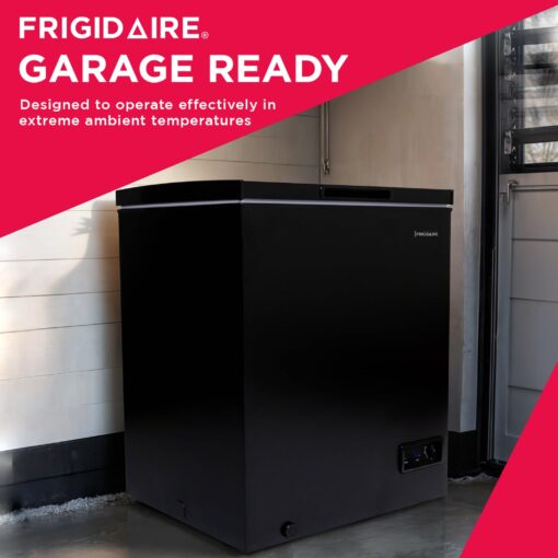 FRIGIDAIRE EFRF5003-BLACK Chest Deep Freezer-Garage-Ready, 5.0 Cu. Ft. Capacity, Black-Adjustable Thermostat-Removable Vinyl Coated Wire Basket-Easy Defrost Drain - Image 8
