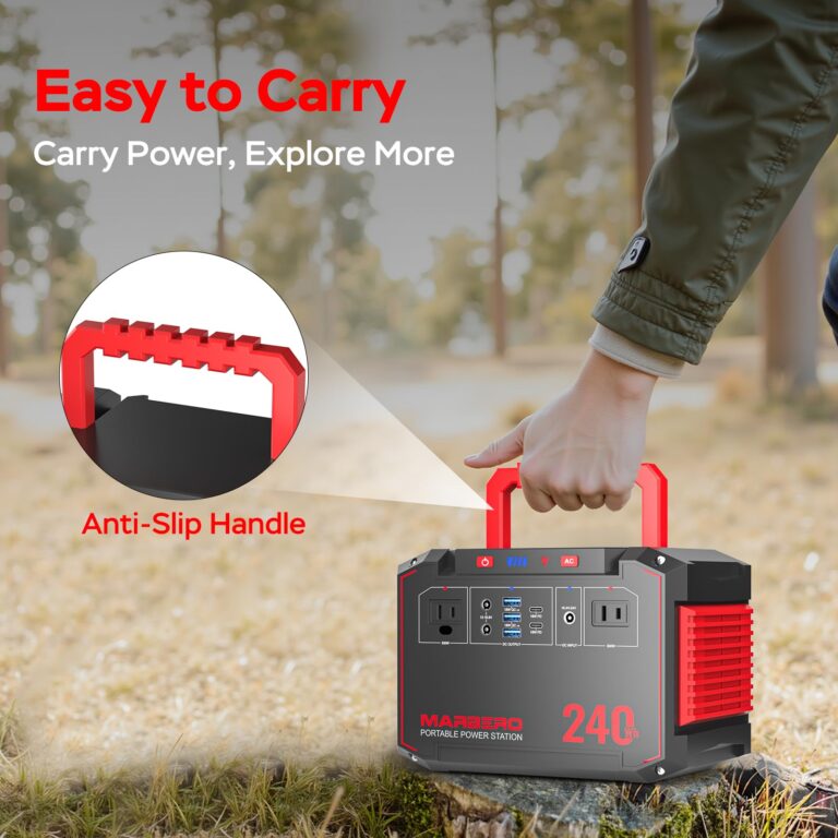 MARBERO Solar Generator 240Wh 300W Portable Power Station with Solar Panel 60W Included Backup Lithium Battery with AC Outlets for Camping Home Outdoor Emergency Hiking Travel - Image 5