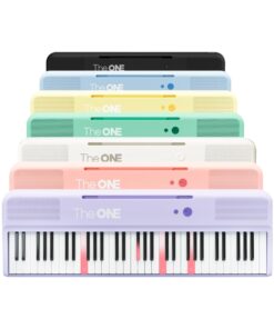 The ONE Smart Keyboard COLOR 61 Lighted Keys Piano Keyboard, Electric Piano for Beginners with 256 Tones, 64 Polyphony, Built-in LED Lights & Apps, Supports USB MIDI/Headphones (White)