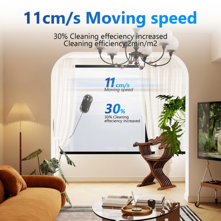 Tosima W5 Window Cleaning Robot, Dual Direction Auto-Spray Smart Window Cleaner with Triple Safety System, Smart Navigation, Remote Control, for All Smooth Surfaces, with 8 Rags, Black - Image 6