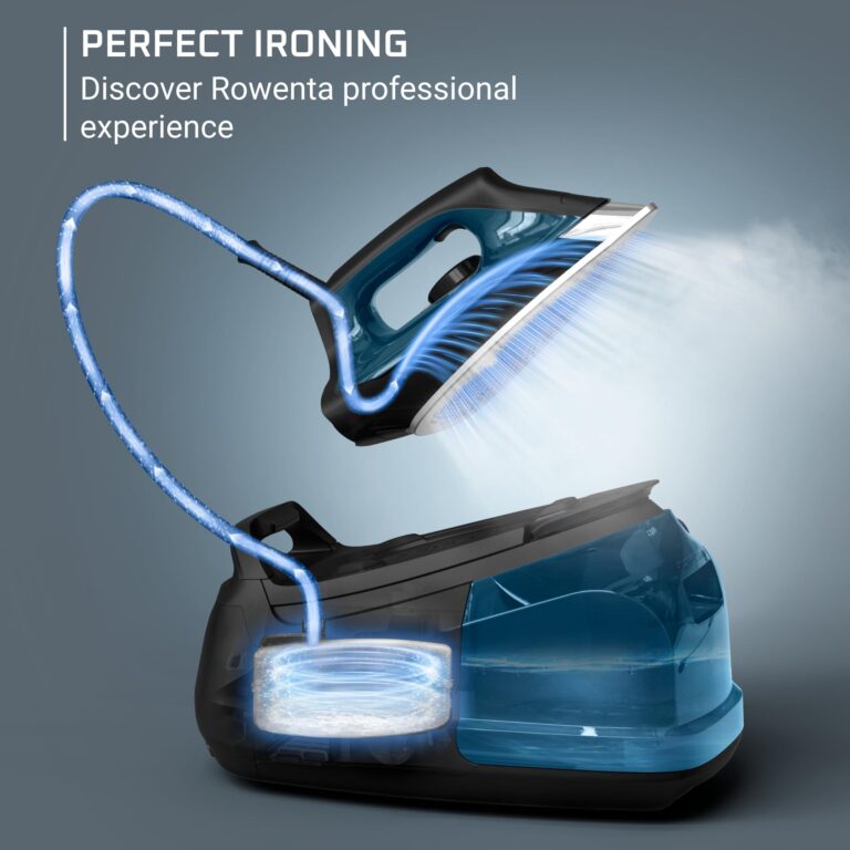 Rowenta, Iron, Stainless Steel Soleplate Professional Steam Station for Clothes, 1.1L Removable Tank, Fast Heat Up, 1800 Watts, Blue Clothes Iron, DG8624 - Image 8