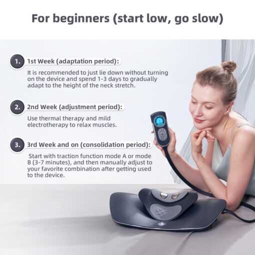 Twinklepoch Neck Stretcher for Dynamic Lifting and Exercising Cervical, Neck Massager of 3 Modes Electrotherapy and Relaxing Hot Compress, 104 to 122℉(40 to 50℃) - Image 7