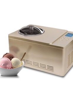 Whynter Ice Cream Maker Machine & Yogurt Automatic 2 Qt. with Built-in Compressor, LCD Digital Display & Timer, No Pre-Freezing, ICM-220CGY, Champagne Gold