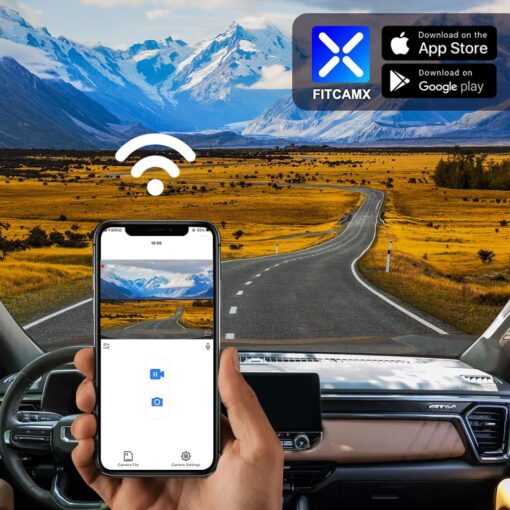 Fitcamx Front 2160P+Rear 1080P Dash Cam Adapts for GMC Canyon 2023-2025 AT4 AT4X Elevation Denali (Has Auto-Dimming), OEM Look, Dual Loop Recording, WiFi & APP, G-Sensor, Easy to Use, 128GB Card - Image 4