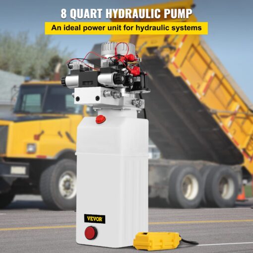 Happybuy Hydraulic Pump 12V DC Hydraulic Power Unit Double Acting Double Solenoid Hydraulic Power Pack Unit with 8L Plastic Tank Max Pressure 200 Bar for Car Liftng - Image 9