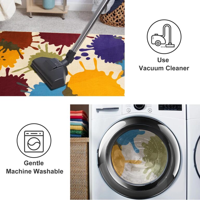 STARUIA Large Area Rug for Living Room, 8'x10' Rainbow Kids Rug for Classroom, Colorful Art Washable Rug for Bedroom, Non-Slip Ink Splotch Nursery Rug Soft Modern Living Room Carpet for Dorm School - Image 6