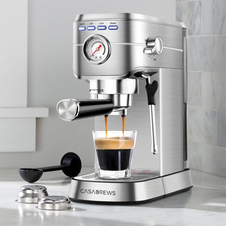 CASABREWS CM5418 Espresso Machine 20 Bar, Compact Espresso Maker with Steam Milk Frother, Stainless Steel Coffee Machine with 34oz Removable Water Tank for Cappuccino, Latte, Silver - Image 2