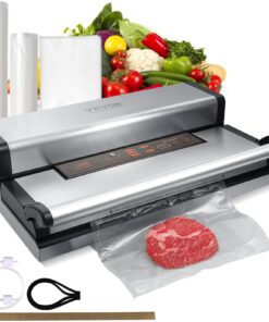 VEVOR Vacuum Sealer Machine, 95Kpa 350W Powerful Dual Pump and Dual Sealing, Dry and Moist Food Storage, Automatic and Manual Air Sealing System with Built-in Cutter, with Seal Bag and External Hose