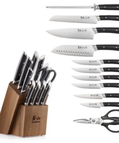 Cangshan HELENA Series German Steel Forged Knife Block Set (12-Piece, Black), Oprah's Favorite Things 2023