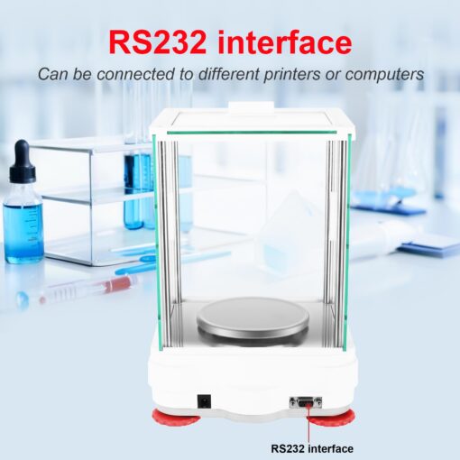 UXILAII SCIENTIFIC Analytical Balance 1mg GN ct Unit Precision Lab Scale 500g x 0.001g Digital Analytical Scale RS232 Interface Laboratory Electronic Balance LCD Display with Glass Windshield - Image 2