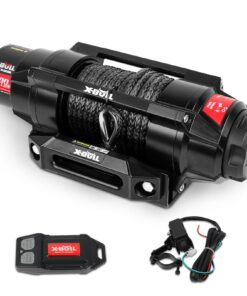 X-BULL New 6000LBS IP68 Waterproof Electric Winch Boat Trailer Winch with 2 in 1 Wireless Remote Synthetic Rope 1/4 in x49.8ft Hook Automatic Braking Powersports Off Road
