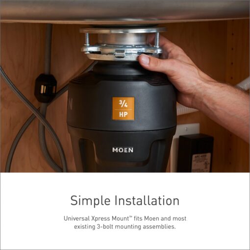 Moen EX100C EX Series 1 HP Continuous Feed Garbage Disposal, Black - Image 8