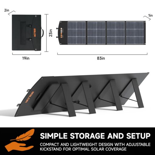 BALDR Solar Panels 200W Monocrystalline Portable Folding Solar Charger for Solar Generators and Portable Power Stations，Solar Panel Kit for Camping, Off Grid Living - Image 4