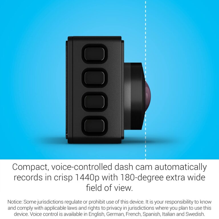 Garmin Dash Cam 67W, 1440p and Extra-Wide 180-degree FOV, Monitor Your Vehicle While Away w/ New Connected Features, Voice Control, Compact and Discreet, Includes Memory Card (Renewed) - Image 4