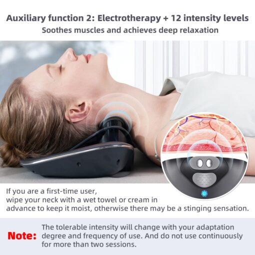 Twinklepoch Neck Stretcher for Dynamic Lifting and Exercising Cervical, Neck Massager of 3 Modes Electrotherapy and Relaxing Hot Compress, 104 to 122℉(40 to 50℃) - Image 5