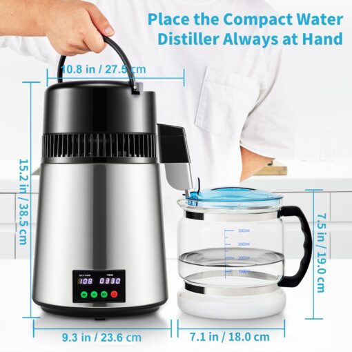 Happybuy Advanced Water Purification System, 1.1 Gallon Large Capacity. Delivers 0.3 Gallons of Purified Water Per Hour with 750W Power - Image 4