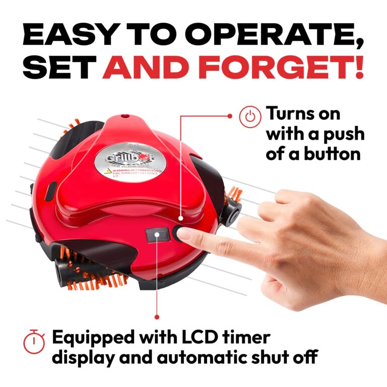 Grillbot Automatic Grill Cleaning Robot with Nylon Brushes, BBQ Grill Cleaner, Grill Brush, Grill Scraper, BBQ Accessories (Red Grillbot) - Image 6