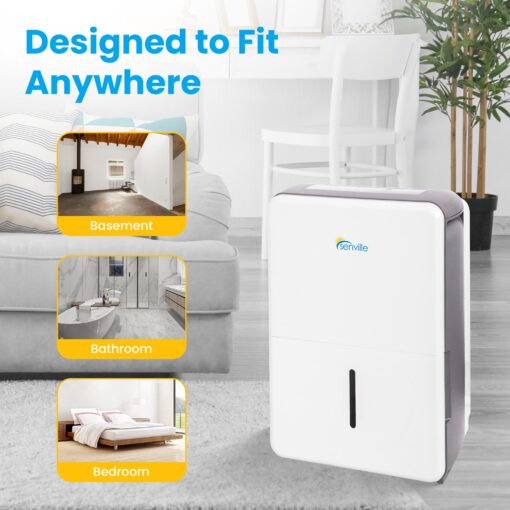 Senville 20 Pint Dehumidifier, Energy Star Certified, Washable Filter, Ideal for Basements, Bedroom, Living Space, Energy Star, Washable Filter, Up to 1,500 Sq. Ft., White - Image 2