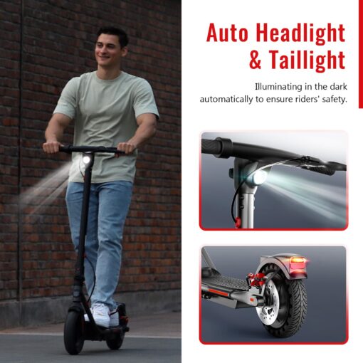 SISIGAD Electric Scooter Adults,8.5" Tires/10 Tires,Peak 500W Motor,Top Speed 19/22Mph,Long Range,Folding E-Scooter with Dual Suspension and Braking System,Smart Control - Image 3