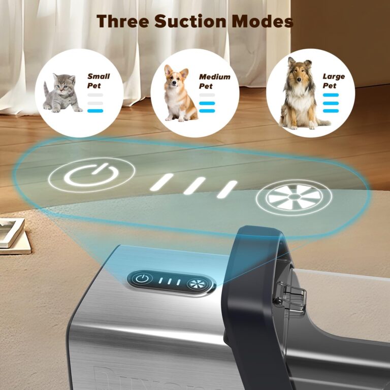 DUXANO Dog Grooming Kit, Multi-Functional Hair Trimmer & Vacuum, 15KPa Powerful Suction, Stainless Steel, Low Noise, Adjustable Settings, Easy to Clean, Includes Clippers, Brush, Nail Trimmer - Image 3