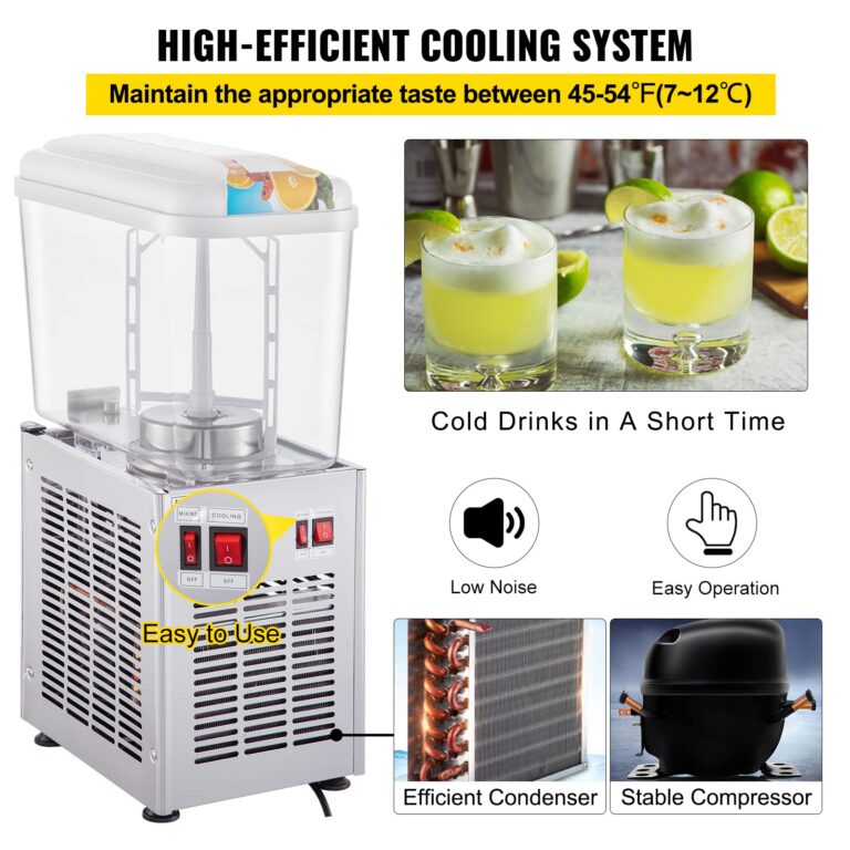 VEVOR 110V Commercial Beverage Dispenser,4.8 Gallon 18L Juice Dispenser Commercial,200W Stainless Steel Food Grade Material Ice Tea Drink Dispenser,Equipped with Thermostat Controller - Image 6