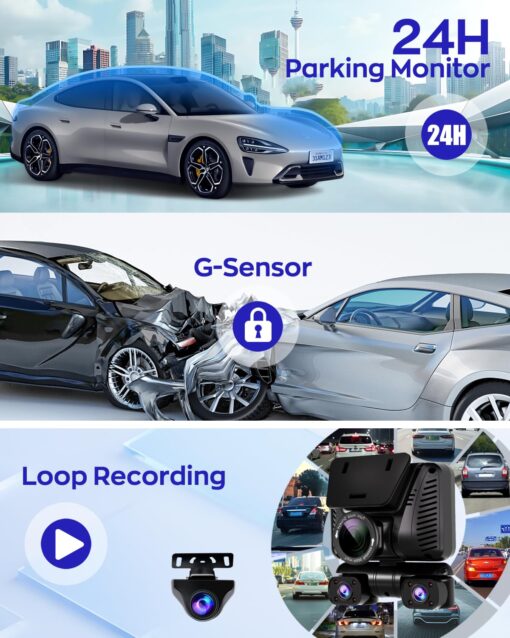 Driveye 4K Dash Cam with 5 Cameras – 4 Channel + 1 Baby Car Camera, Front and Rear, 360° View, IR Night Vision, Free 128GB Card & CPL, 5GHz Wi-Fi GPS, Voice Control, 24H Parking Mode, G-Sensor - Image 2