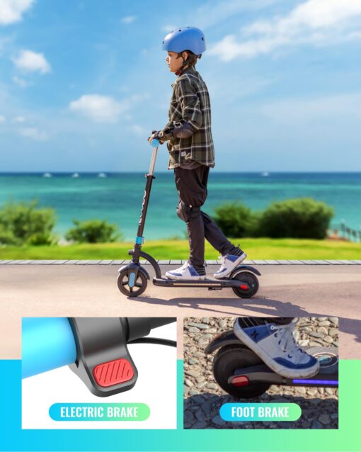 Gyroor Kids Electric Scooter, 180W Motor Digital Display, Multicolored LED Lights, Ideal Present for Boys & Girls Aged 6-12, H40-XTS - Image 3
