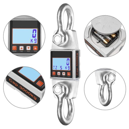 Hyindoor Digital Hanging Scale 3000kg/6000lb Industrial Heavy Duty Smart High Accuracy Electronic Crane Scale - Image 5