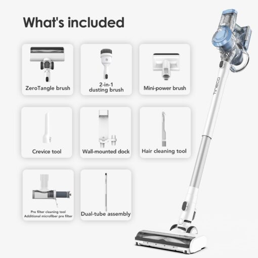Tineco A11 Pet Cordless Stick Vacuum Cleaner, Lightweight with ZeroTangle Brush Powerful Handheld Vacuum for Hard Floor, Carpet and Pet - Image 2