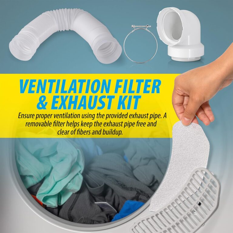 Deco Home 1400W Front Load Laundry Tumble Dryer Machine with Stainless Steel Tub, 4 Drying Programs, Automatic Humidity Sensor, LCD Touch Panel, Exhaust Pipe - Image 5