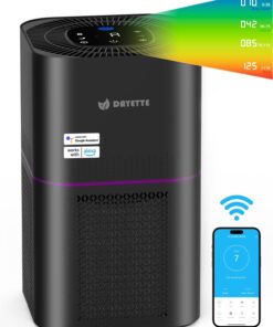 Dayette Air Purifiers for Home Bedroom Up to 2200 Sq Ft，H14 True HEPA Filter Smart WIFI Air Purifiers for Large Room,APP & Alexa Control Air Cleaner with for Allergies Pet Dander Smoke Dust