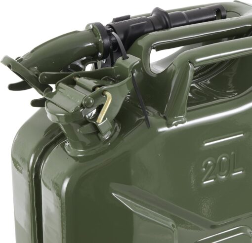 Wavian 5.3 Gallon 20 Liter Authentic CARB Fuel Jerry Can w/Spout, Wavian USA Authentic NATO Jerry Can and Spout System - Rust-Proof, Green, 5 Gallon Gas Cans for Gasoline, Pack of 2 - Image 5