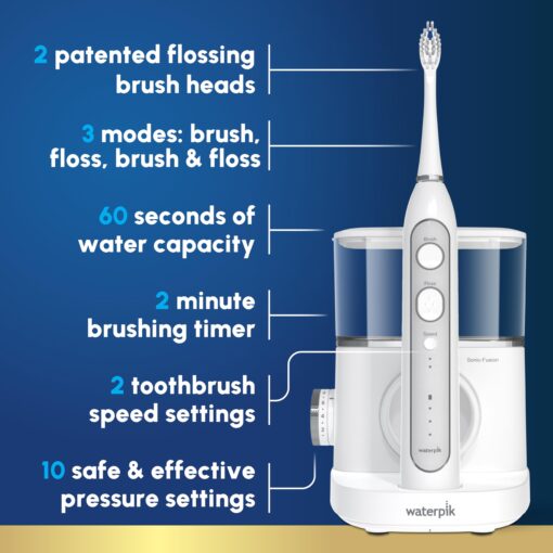 Waterpik Sonic-Fusion 2.0 Professional Flossing Electric Toothbrush with Water Flosser Combo In One, White SF-04, Packaging May Vary - Image 6