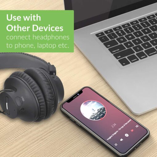 Avantree HT41899 - Dual Bluetooth Wireless Headphones for TV Watching, Compatible with TVs (Optical/AUX), 40Hrs Playtime, Individual Volume Control, Includes Transmitter & Stand - Image 3