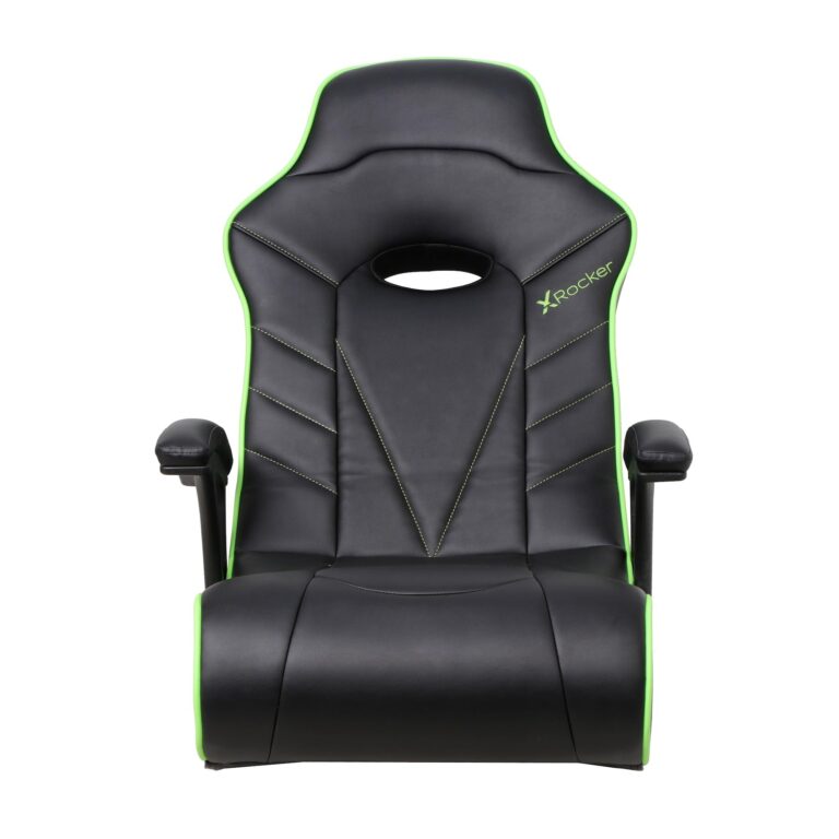 X Rocker Limewire Video Gaming Floor Chair with Armrests, Built-In Audio via Wireless Bluetooth, Foldable, Vegan Leather, 300 lbs Max, Amazon Exclusive, Black with Green - Image 9