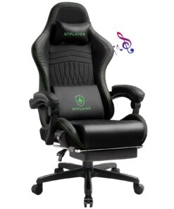 GTPLAYER Chair Computer Gaming Chair (Leather, Green)