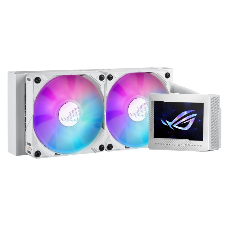 ASUS ROG Ryujin III 240 ARGB WHT All-in-one Liquid CPU Cooler with 240mm Radiator. Asetek 8th gen Pump, 2X Magnetic 120mm ARGB Fans (Daisy Chain Design), 3.5” LCD Display.,white - Image 3