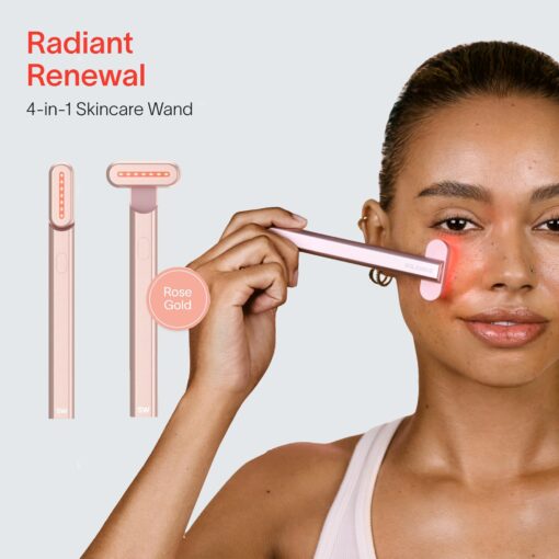 Solawave 4-in-1 Red Light Therapy Facial Wand | Anti-Aging Red Light Therapy for Face and Neck | Galvanic Microcurrent Gua Sha Facial Massager | Wrinkle Reduction | Solawave Original | Rose Gold - Image 5