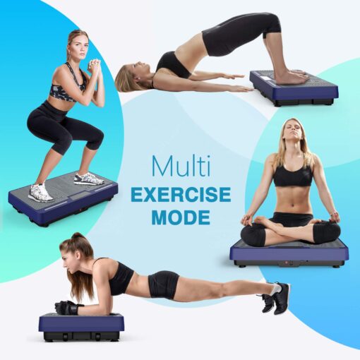 Natini Vibration Plate Exercise Machine - Whole Body Workout Vibration Platform Lymphatic Drainage Machine for Weight Loss Home Fitness w/Pilates Bar + Resistance Bands + Muscle Roller Stick + Remote - Image 2