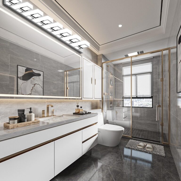 Ralbay 52" Modern Chrome Vanity Lights 8 Lights Acrylic Stainless Steel LED Vanity Light Fixtures Chrome Bathroom Lighting Over Mirror - Image 4
